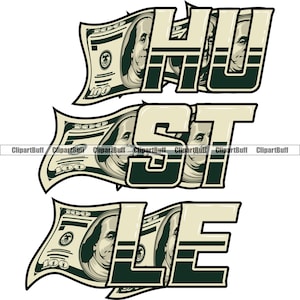 Hustle Money Text Accelerazione veloce Gangster Rich Cash Business Street Fashion Hip Hop Rap Hustling Art Color Design Quote JPG PNG SVG File di taglio