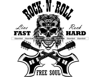 Targa Metallica Vintage 20x30 Cm - Teschio Chitarrista Rock 'n' Roll - Arredo Da Bar