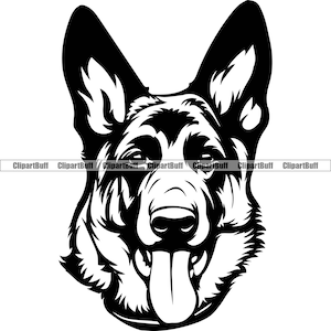 German Shepard Dog Breed Head Face Animal Canine Pup Puppy Doggy Pet Animal Pedigree Purebred K9 Police Cop Art Logo Design JPG PNG SVG Cut