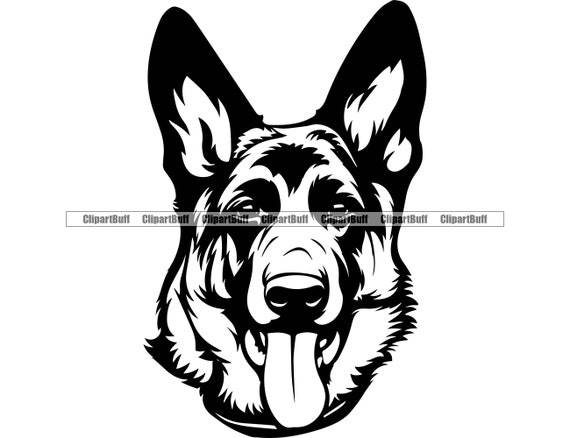 German Shepard Dog Breed Head Face Animal Canine Pup Puppy Doggy