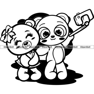 Teddy Bears Selfie Camera Picture Love Romance Romantic Friends Bestie Best Friends Friends Forever BFF Art Logo Design Jpg PNG SVG Cut File