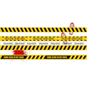 Police Yellow Crime Scene Tape Blood Bloody Footprint Policier Sécurité Sécurité Premier Intervenant Justice Cop Art Logo Design JPG PNG SVG Cut