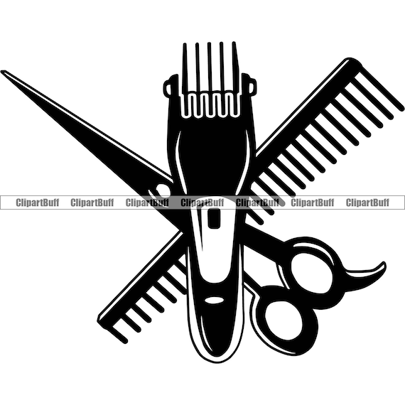 Barber Logo Stylist Artist Clippers Scissors Comb Salon Etsy