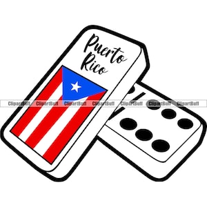 Puerto Rico Flag Dominoes Puerto Rican Bones Game Pride National Nation Symbol Emblem Proud Tattoo Icon Cute Art Logo Design JPG PNG SVG Cut