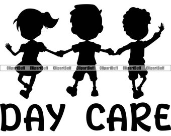 Day Care Child Preschool Education Teacher Nursery School  Kid Children Playing Fun Playschool Babysitting Logo Design JPG PNG SVG Cut File