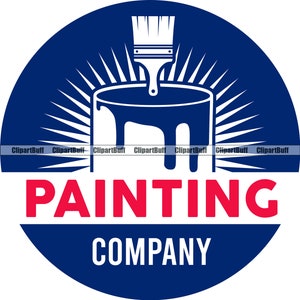 Painting Company Painter Paint Home Renovation Brush House Construction Paintbrush Stain Staining Business Logo Design JPG PNG SVG Cut File