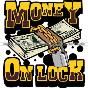 Soldi bloccati Trambusto Soldi bloccati Trappola Contanti Ricco Star Plug Grind Savage Gang Dope Muddy Baller Rap Art Hustling Tattoo JPG PNG SVG File di taglio