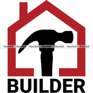 Logotipo del constructor Martillo Casa Edificio Techador Trabajo Construir Techoing Ingeniería Trabajo Construcción Empresa Diseño de negocios JPG PNG SVG Archivo de corte