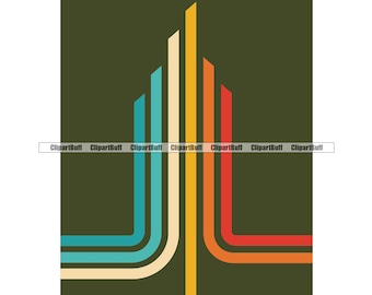 Retro Color Background Abstract Style Sixties Eighties Seventies Disco Colorful Lines Concept 1970 70's Art Logo Design Jpg PNG SVG Cut File