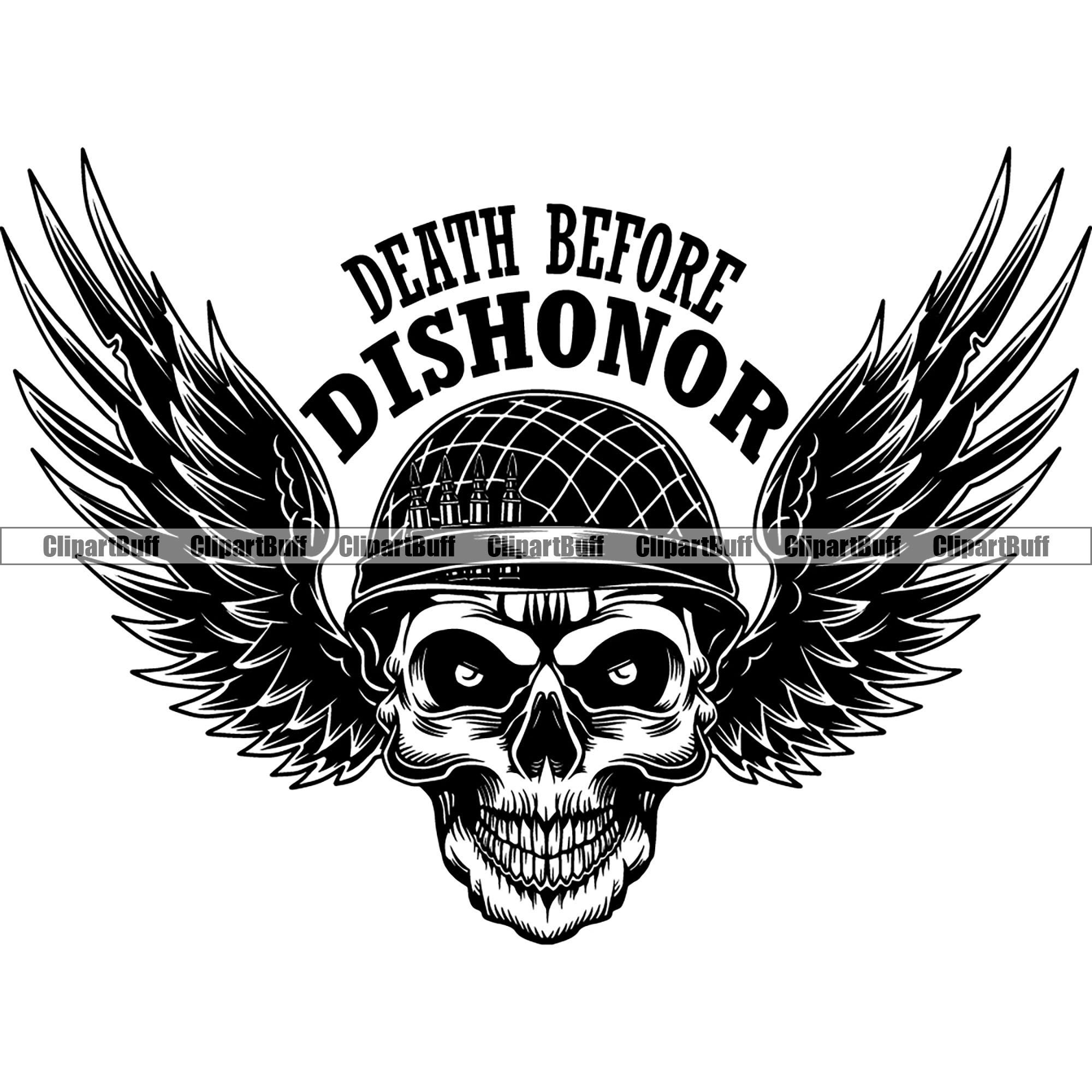Iron Patches for Clothing Death Before Dishonor Large Skull