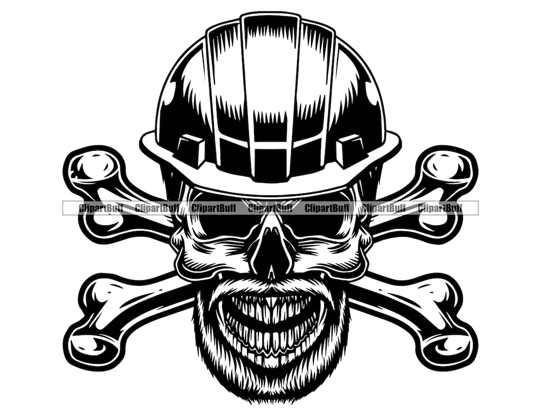 Construction Skull Hat Beard Crossbones Build Builder Labor House