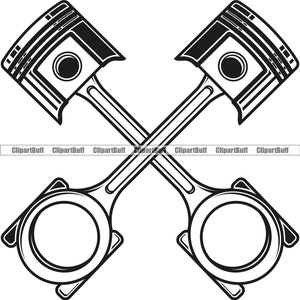 Auto Parts Mechanic Piston Car Truck Automotive Repair Wrench Tool Service Maintenance Fix Art Company Business Logo Design JPG PNG SVG Cut