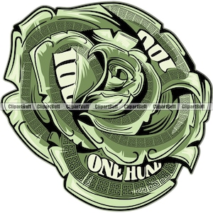 100 centesimi dollaro rosa fiore tatuaggio ricco denaro finanza investire ricchezza banca valuta business colore logo design jpg png svg taglio