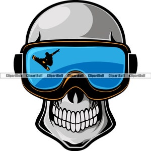 Skull Snowboarder Snowboard Brille Skeleton Snowboard Winter Extremsport Wettbewerb Snow Mountain Art Tattoo Farbe Design Logo PNG SVG