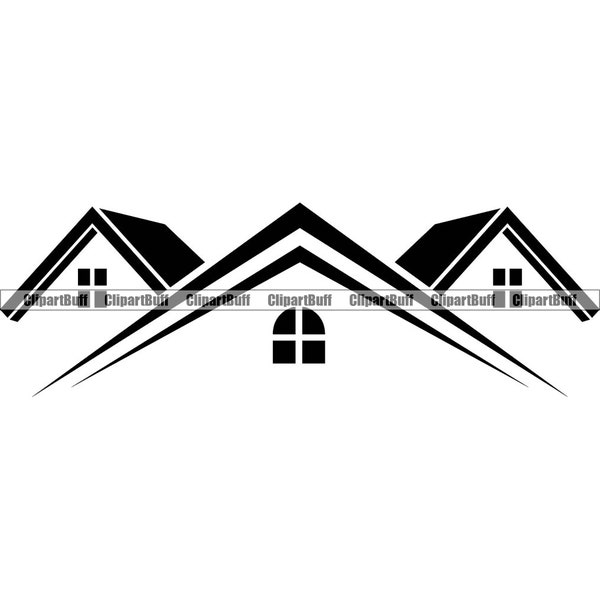 Roof Roofing Roofer Houses Buying Selling House Home Apartment Building Service Repair Construction Realtor Logo Design JPG PNG SVG Cut File