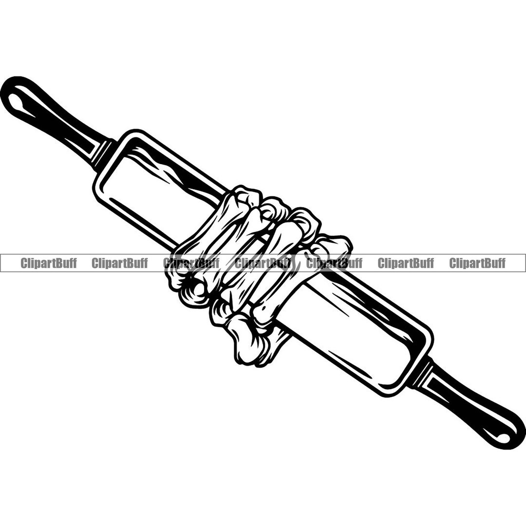 Baker Skeleton Hand Rolling Pin Bakery Skull Baking Food Bake Sop Chef