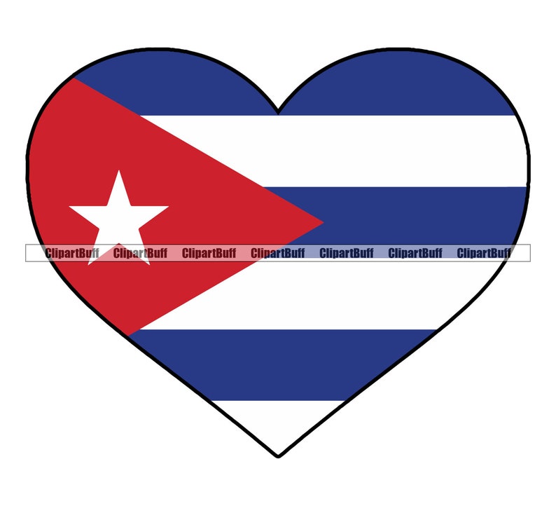 Cuban Flag Pride Cuba Heart Love Family Lifestyle Spanish Interest National Symbol Emblem Culture Proud Icon Art Logo Design JPG PNG SVG Cut image 1