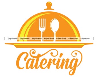 Catering Catered Party Service Banquet Buffet Restaurant Wedding Holiday Business Eat Cooking Cook Chef Art Logo Design JPG PNG SVG Cut File