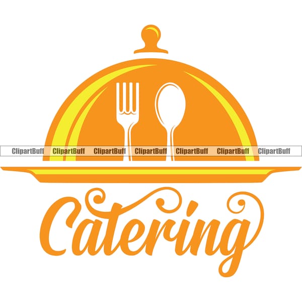 Catering Catered Party Service Banquet Buffet Restaurant Wedding Holiday Business Eat Cooking Cook Chef Art Logo Design JPG PNG SVG Cut File