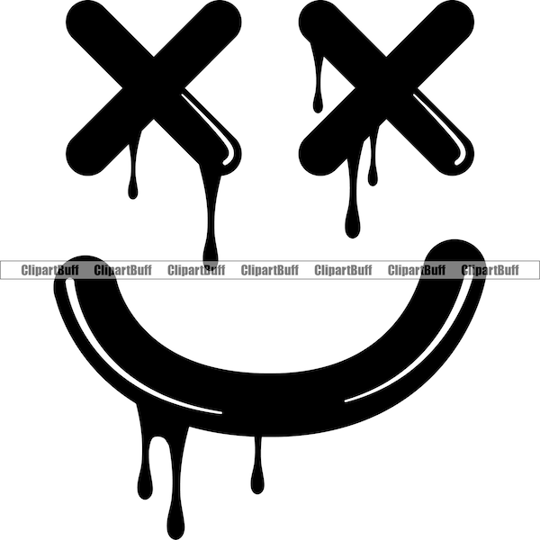 Dripping Smiling Face With X Eyes Svg Image - Etsy