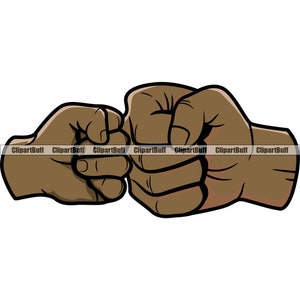 May include: Two brown fists bump together in a gesture of solidarity and support.