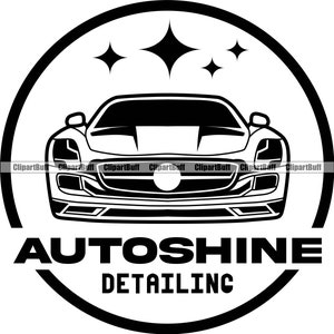 Autoshine Detalhamento Lavagem de Carro Lavadora Carros Caminhão Barco Limpeza Limpa Limpeza Detalhe Automóvel Design de Logotipo de Automóvel JPG PNG SVG Arquivo de corte