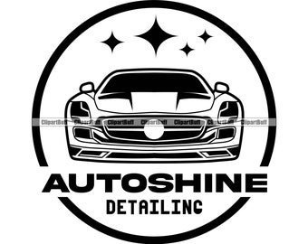 Autoshine Detailing Car Wash Washing Washer Cars Truck Boat Clean Cleaner Cleaning Auto Detail Automobile Logo Design JPG PNG SVG Cut File