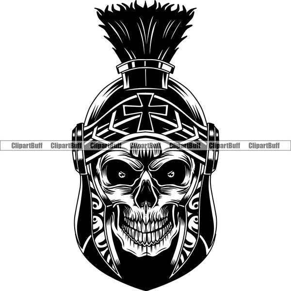 Spartan Crâne Détaillé Casque Squelette Mascotte École Équipe Bataille Guerre Militaire Guerrier Gladiateur Tatouage Art Logo Design Jpg PNG SVG Fichier de coupe