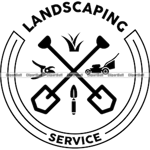 Landscaping Logo Lawn Care Lawncare Landscape Service Grass Garden Yard Gardener Cut Mow Mowing Landscaper Company Design JPG PNG SVG Cut