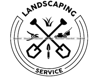 Landscaping Logo Lawn Care Lawncare Landscape Service Grass Garden Yard Gardener Cut Mow Mowing Landscaper Company Design JPG PNG SVG Cut