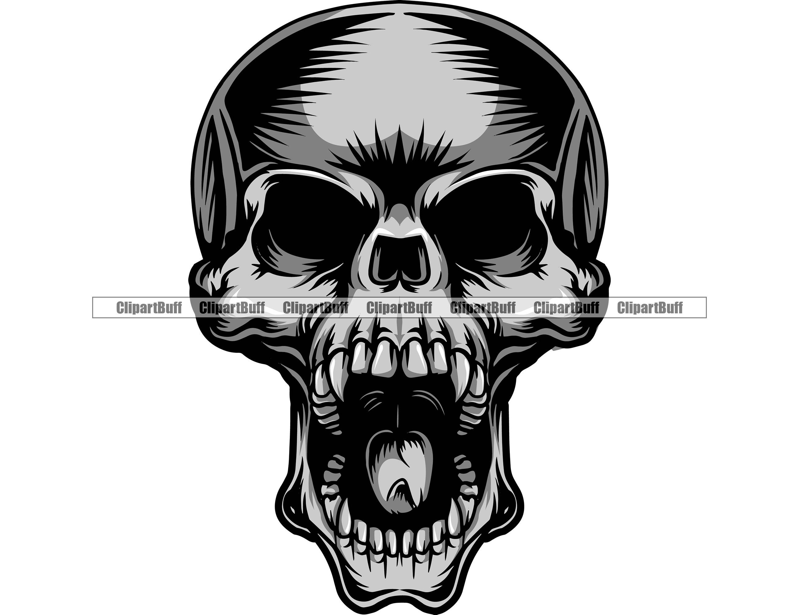 Tribal skull tattoo design black outline vector on white background Skull  with floral design vector 22936959 Vector Art at Vecteezy
