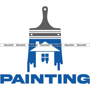 Haus Malerei Farbe Lack Innen Außenbau Handymann Wohnmaler Reparatur Pinsel Business Logo Design JPG PNG SVG Plotterdatei