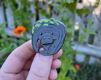 Manatee Hard Enamel Pin | Gifts for Ocean Lovers | Biology | Scuba Diver | Animal Lover