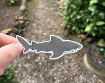 Tiger Shark Waterproof Vinyl Decal | Ocean Sticker | Gifts for Ocean Lovers | Biology | Scuba Diver