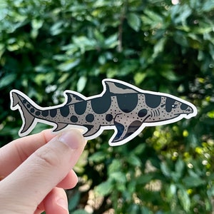 Leopard Shark Waterproof Vinyl Decal | Ocean Sticker | Gifts for Ocean Lovers | Biology | Scuba Diver
