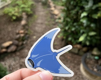 Manta Ray Waterproof Vinyl Decal | Ocean Sticker | Gifts for Ocean Lovers | Biology | Scuba Diver