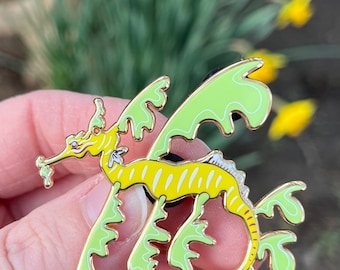 Leafy Seadragon Hard Enamel Pin | Gifts for Ocean Lovers | Biology | Scuba Diver | Animal Lover