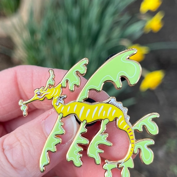 Leafy Seadragon Hard Enamel Pin | Gifts for Ocean Lovers | Biology | Scuba Diver | Animal Lover
