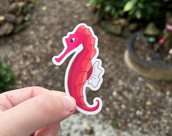 Seahorse Waterproof Vinyl Decal | Ocean Sticker| Gifts for Ocean Lovers | Biology | Scuba Diver