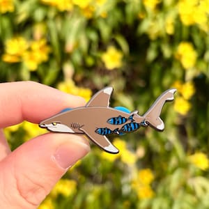 Oceanic Whitetip Shark Enamel Pin: Ocean Lover Gift
