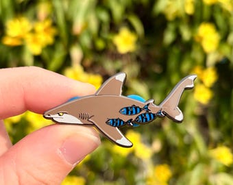 Oceanic Whitetip Shark Enamel Pin: Ocean Lover Gift