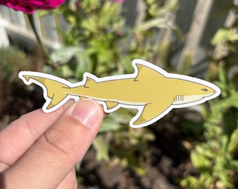 Lemon Shark Sticker: Waterproof Vinyl Decal