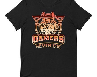 Gamers Never Die Gaming T-Shirt, Gamer Gifts, Gamer Geschenken voor Mannen, Gamer Boyfriend Gift, Gamer Girl Gifts