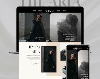 The Aria Photography Showit Website Template, Showit Website Template, Photographer website template, Photography Website, Showit Website