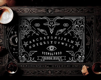 Patrón de punto de cruz de tablero Ouija, regalo de terror para góticos, punto de cruz, blackwork, xilografía, punto de cruz wiccan, punto de cruz ocultista, punto de cruz moderno