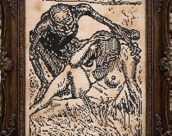 Dance of Death Cross Stitch Pattern Pt 2 Gift for Goth Danse Macabre Spooky Creepy Totentanz Robert Budzinski Woodcut Halloween Modern PDF