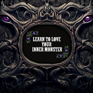 Inneres Monster Kreuzstichmuster Digitales Geschenk für Goth Gothic Lustige Zitate Gruseliger lustiger Kreuzstich PDF