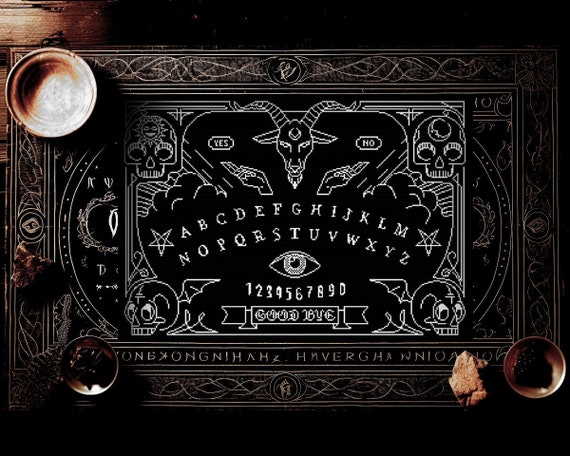 Ouija Board Cross Stitch Pattern Horror Gift for Goth X-Stitch Blackwork Woodcut Cross Stitch Wiccan cross stitch Occult Cross Stitch Modern