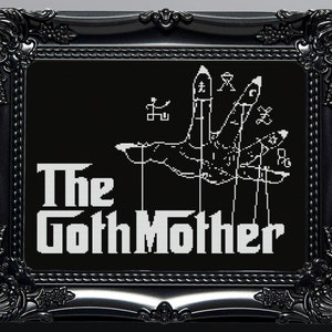 The Gothmother Cross Stitch Pattern Horror Gift for Goth X-Stitch Witchy Spooky Cross Stitch Halloween Cross Stitch Modern