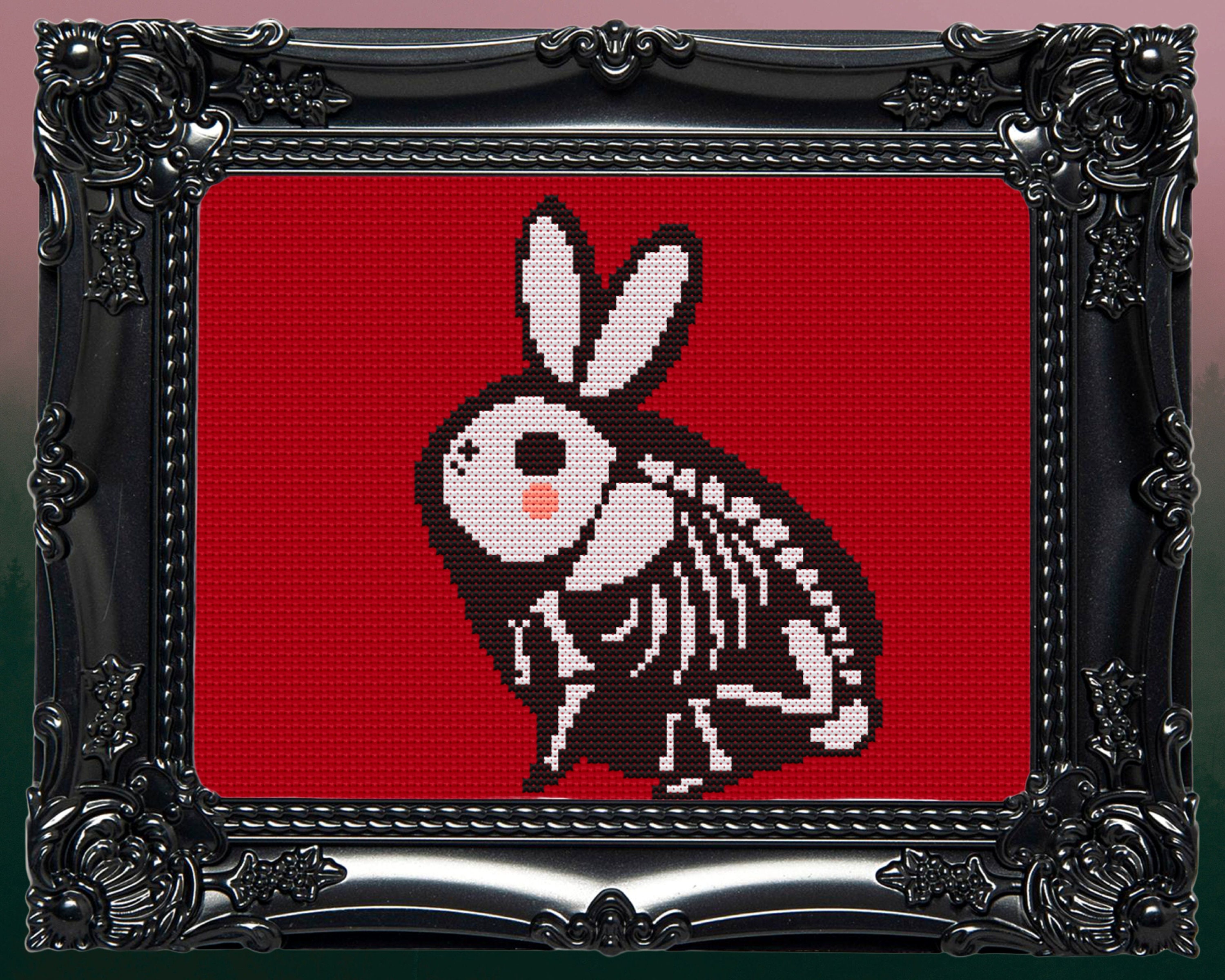 Bunny Skeleton Cross Stitch Pattern | Goth Spooky Xstitch (PDF) - Etsy